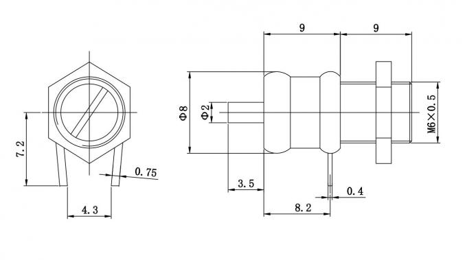 General Purpose 1.5-14pF 250VDC Trimmer Capacitor Variable Type CWT10-1-1.5/14