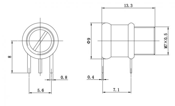 CWSW26T10.2 Air Dielectric Piston Trimmer Capacitor 1.5-10pF 1500VDC